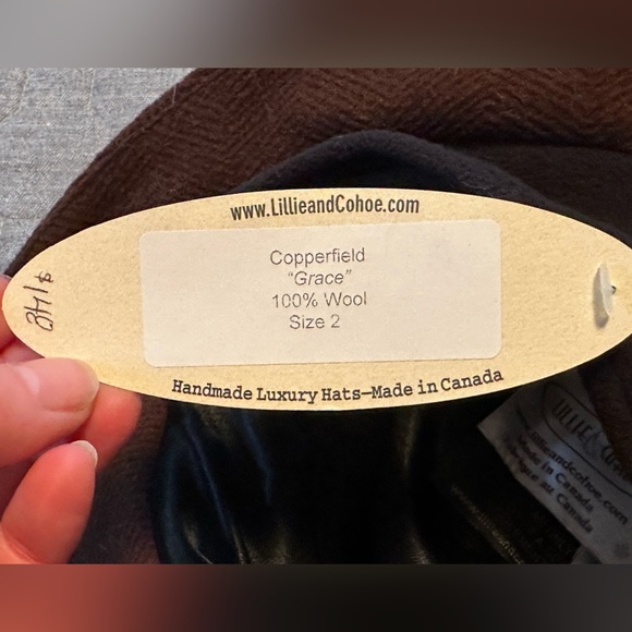 NWT Lillie and Cohoe Copperfield “Grace” handmade brown and black wool hat - Picture 6 of 6